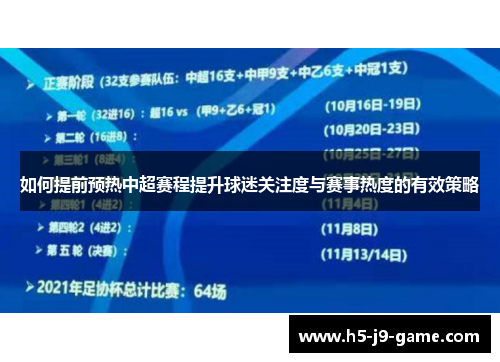 如何提前预热中超赛程提升球迷关注度与赛事热度的有效策略